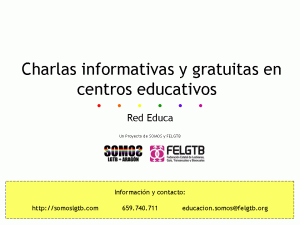 CHARLAS INFORMATIVAS EN CENTROS EDUCATIVOS