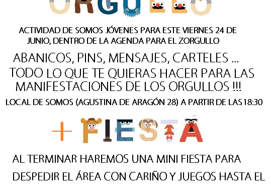 Z-Orgullo’16 Este viernes, el Grupo de Jóvenes nos invita a sus Talleres con&nbsp;Orgullo