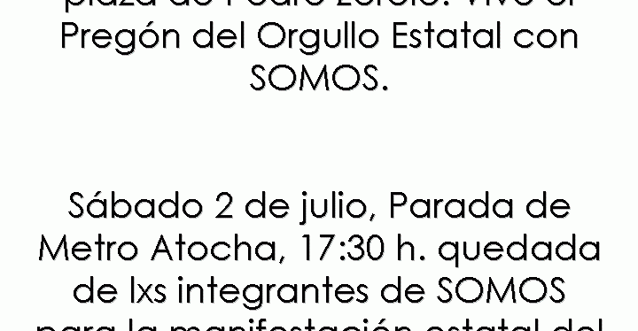 Vive con SOMOS el Orgullo&nbsp;Estatal